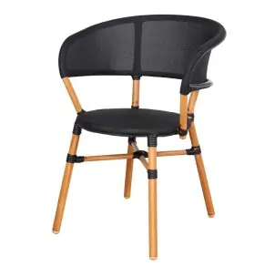 Silla ARHIZA, Metal Natural / Textilene Negro - Vackart
