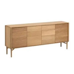 Aparador Lenon 200 x 86 cm de madera maciza y chapa de roble - Kave Home