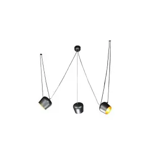 Lámpara de Techo RØDDER 3 Pantallas, Metal Negro - Vackart