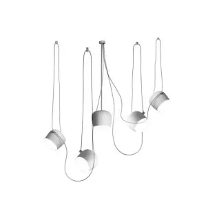 Lámpara de Techo RØDDER 5 Pantallas, Metal Blanco - Vackart
