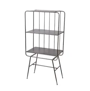 Estantería WILLIAM 140 cm Alto, Metal Gris - Affari