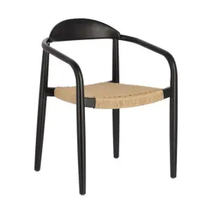Silla NINA, Acacia Negro / Cuerda Beige - Kave Home