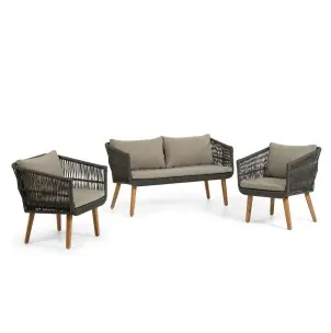 Set Inti de sofá 2 plazas y 2 butacas cuerda verde FSC 100% - Kave Home