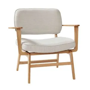 Sillón HAZE, Roble Natural / Textil Gris - Hübsch