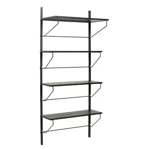 Estantería de Pared NORM 80x180 cm, Madera / Metal Negro - Hübsch