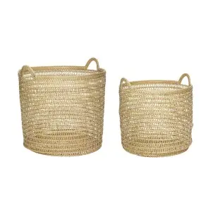 Set 2 Cestas WEAVE, Ratán Natural - Hübsch