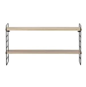 Estantería de Pared NORTH, Metal Negro / MDF Natural - Bloomingville