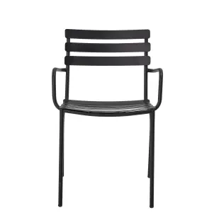 Silla con Brazos MONSI, Metal Galvanizado Negro - Bloomingville