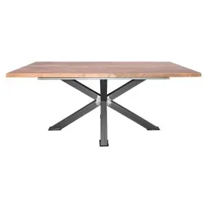 Mesa SINTRA BARNIZ 200x100 cm de Comedor, Metal / Madera Natural - Vackart