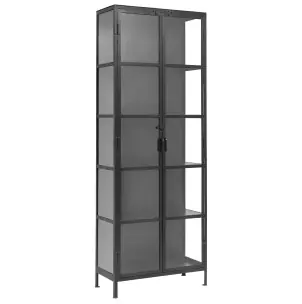 Vitrina PHOENIX 214 cm, Metal Negro / Cristal - Nordal