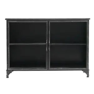 Aparador DOWNTOWN 104x74 cm, Metal Negro / Cristal - Nordal