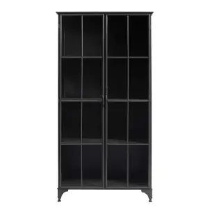 Aparador DOWNTOWN 97x184 cm, Metal Negro / Cristal - Nordal