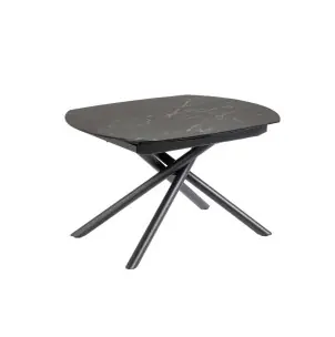 Mesa extensible Yodalia 130 (190) x 100 cm porcelánico /patas acero negro - Kave Home