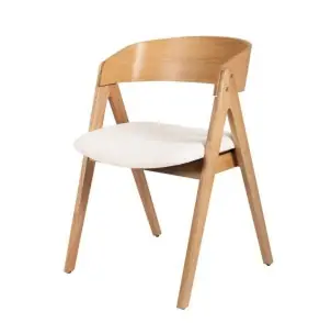 Silla ONISKE, Madera Natural / Textil Beige - Vackart