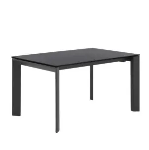 Mesa Extensible TYND 160/240, Metal Antracita / Porcelánico Negro - Vackart