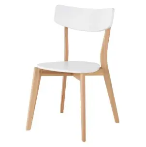 Silla VERNST, Madera Natural / Blanca - Vackart