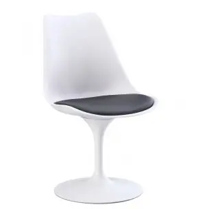 Silla Tulip Cojín Negro, Inspiración Saarinen - Vackart