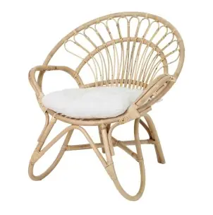 Silla con Brazos CIRCLE, Ratán Natural - Vackart