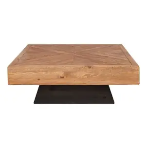 Mesa de Centro MARIUS, Madera Reciclada Natural / Negro - Vackart