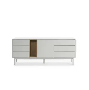 Aparador CORVO 180x40 cm, DM Crema / Roble - Teulat