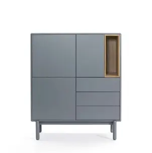 Aparador CORVO 100x40 cm, DM Gris Perla / Roble - Teulat