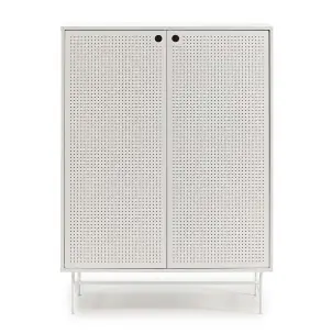 Aparador PUNTO Alto 130 cm, DM / Metal Blanco - Teulat