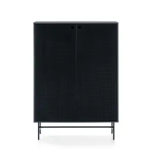 Aparador PUNTO Alto 130 cm, DM Gris Antracita / Metal Negro - Teulat
