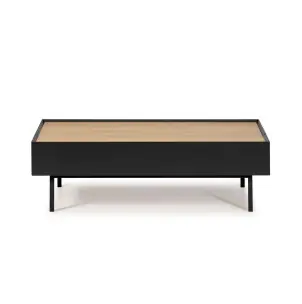 Mesa de Centro ARISTA 110x60 cm, Negro / Roble - Teulat