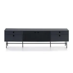Mueble TV PUNTO 180 cm, DM Gris Antracita / Metal Negro - Teulat