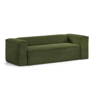 Sofá Blok 3 plazas pana verde 240 cm - Kave Home