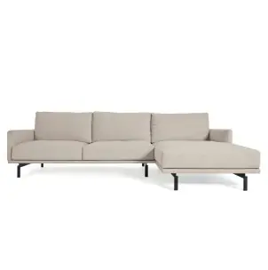 Sofá Galene 3 plazas con chaise longue derecho beige 254 cm - Kave Home