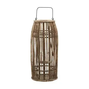 Farola OVA, Ratán Natural / Cristal / Metal - House Doctor