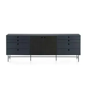 Aparador PUNTO 212x47cm, DM Antracita / Metal Negro - Teulat