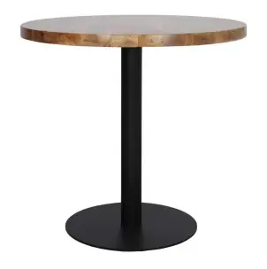 Mesa DUKE Ø80 cm, Mango Natural / Metal Negro - Vackart