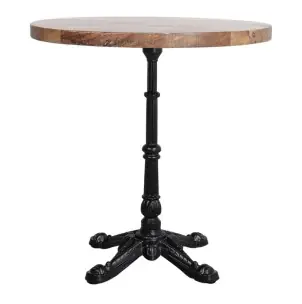 Mesa KRONOS Ø80 cm, Madera Natural / Metal Negro - Vackart