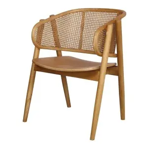 Silla con Brazos YUMAK, Madera / Ratán Natural - Vackart