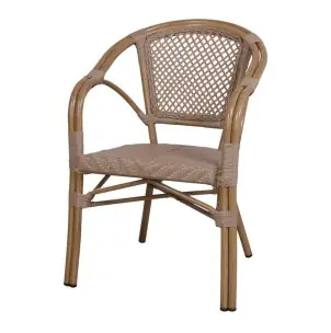 Silla con Brazos PRISMY, Aluminio / Ratán Sintético - Vackart