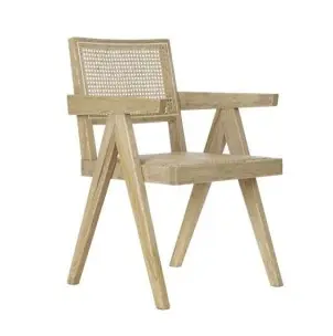 Silla CHANDIGARH, Olmo / Ratán Natural - set de 2