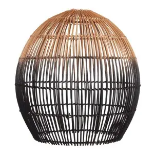 Pantalla para Lámpara KOLTON, Ratán Natural / Negro - Vackart