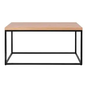 Mesa BALCONY 100x60x45 cm, Madera Natural / Metal Negro - Vackart