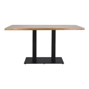 Mesa FERRO DOBLE 150x80 cm, Madera Natural / Metal Negro - Vackart