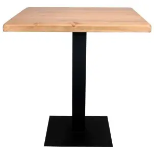 Mesa FERRO 70x70x72 cm, Madera Natural / Metal Negro - Vackart