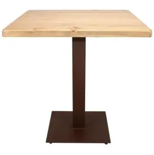 Mesa FERRO 70x70x72 cm, Madera Natural / Metal Óxido - Vackart