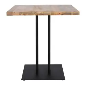 Mesa SIDECAR 70x70x72 cm, Madera Natural / Metal Negro - Vackart