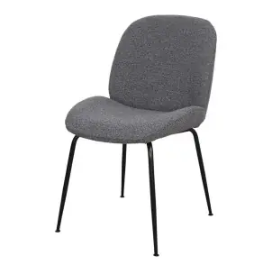 Silla BRANDO, Lana Bouclé Gris / Metal Negro - Vackart