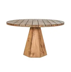 Mesa Exterior JATI WL Ø130 cm, Teca Reciclada - Dareels