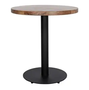 Mesa BREUER Ø80 cm de comedor, Mango Natural / Metal Negro - Vackart