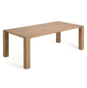 Mesa Deyanira 220x110 cm chapa roble/patas madera maciza de roble - Kave Home