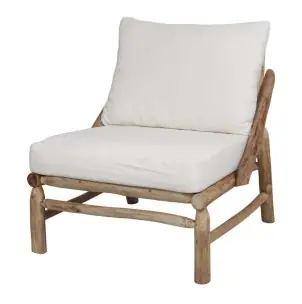 Sillón con Cojines THAOLY, Madera Maciza Natural - Vackart