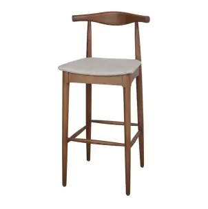 Taburete Alto HANSEN 77 cm, Madera Natural / Textil Arena - Vackart